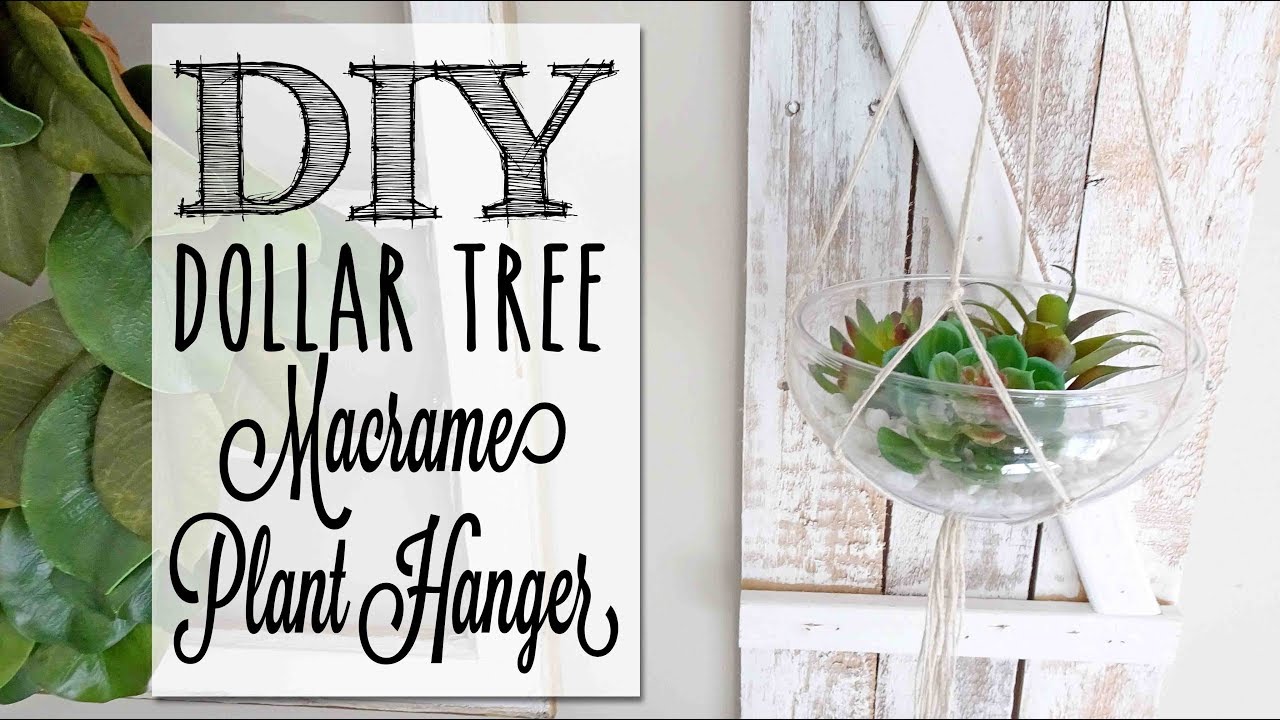diy macrame plant hanger dollar tree craft crafts decor hanging wall flower