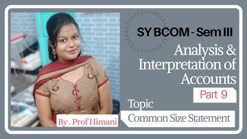 Common Size Statement - Part 1 - SYBCOM - SEM III