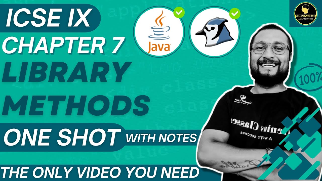 library methods in java icse class 9 || chapter 7 || class 9th icse # ...