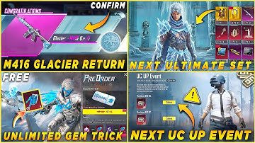 🔴 GLACIER M416 RELEASE DATE | NEXT ULTIMATE SET BGMI | PRE ORDER EVENT LAST DAY | NEXT UC UP EVENT 🤩