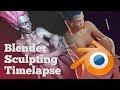 Blender 2.8 Girl Sculpting from 2D Concept - Timelapse -