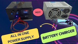 how to make power supply & battery charger with using PC supply||DIY project