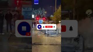 Seyir halindeki otomobil alev aldı!   #otomobil #alev