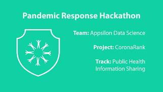 CoronaRank // Pandemic Response Hackathon Submission