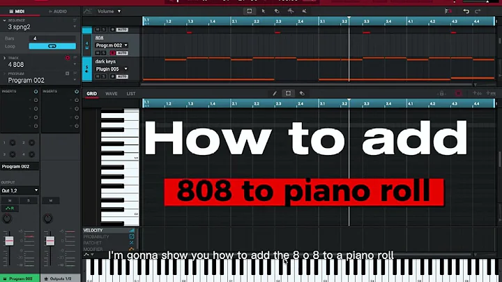 How to add 808 to piano roll in MPC Beats