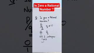 Is Zero A Rational Number Can You Write It In Form Of Pq class9 maths