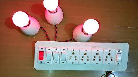 3 Bulb holder, 4 Socket, 1 light Indicator Connection #electric #wiring #electrical #extensionsocket