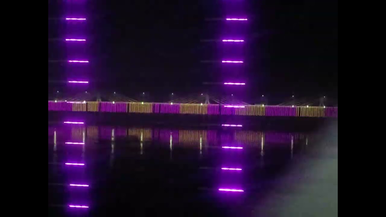 Night view of Rajendra bridge simariya Barauni...Mokama Simariya Six Lane Bridge  