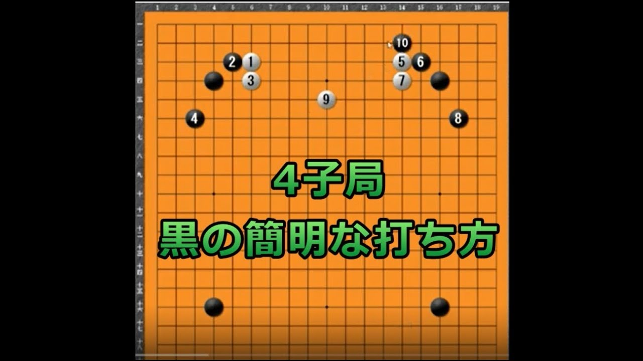 Go [Black's simple play that caused him trouble in a four-stone