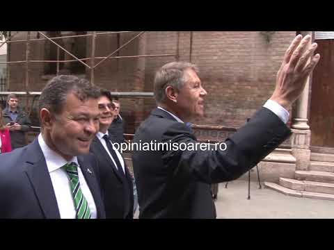 Presedintele Romaniei Klaus Iohannis, baie de multime la Timisoara