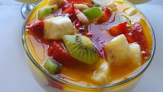 تحليه بالفواكه من ألذ واسهل ما يكون تحلية سهلة سريعة ومنعشة بالفواكه 🍮🍌🍓🥝😋