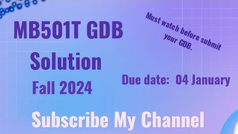 MB501t GDB Solution Fall 2024