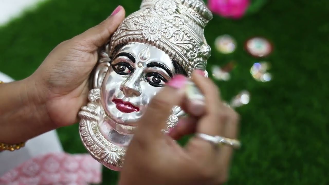 Quick & Easy Varamahalakshmi Saree Draping | Face Decoration | Saree Draping For Lakshmi Doll