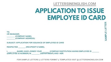Application for Issue Employee Identity Card - Application for ID Card in office