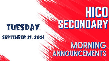 21-22 Hico Secondary Morning Announcements - Tuesday, September 21