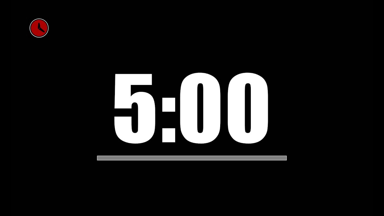 5 Minute Countdown Timer for Exercise, Game, Quiz, or Cooking