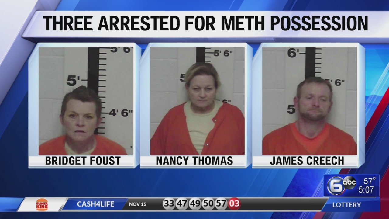 Three arrested for Meth possession