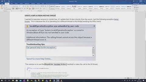 UPDATE A WPF UI FROM ANOTHER THREAD