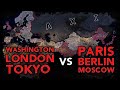 [HoI4] Washington-London-Tokyo VS Paris-Berlin-Moscow Axis [WW2 Timelapse]