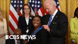 Biden awards Presidential Medal of Freedom to 17 recipients, including Simone Biles | full video