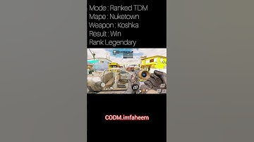 Legendary Win 🏆 | Nuketown TDM with Koshka | CODM