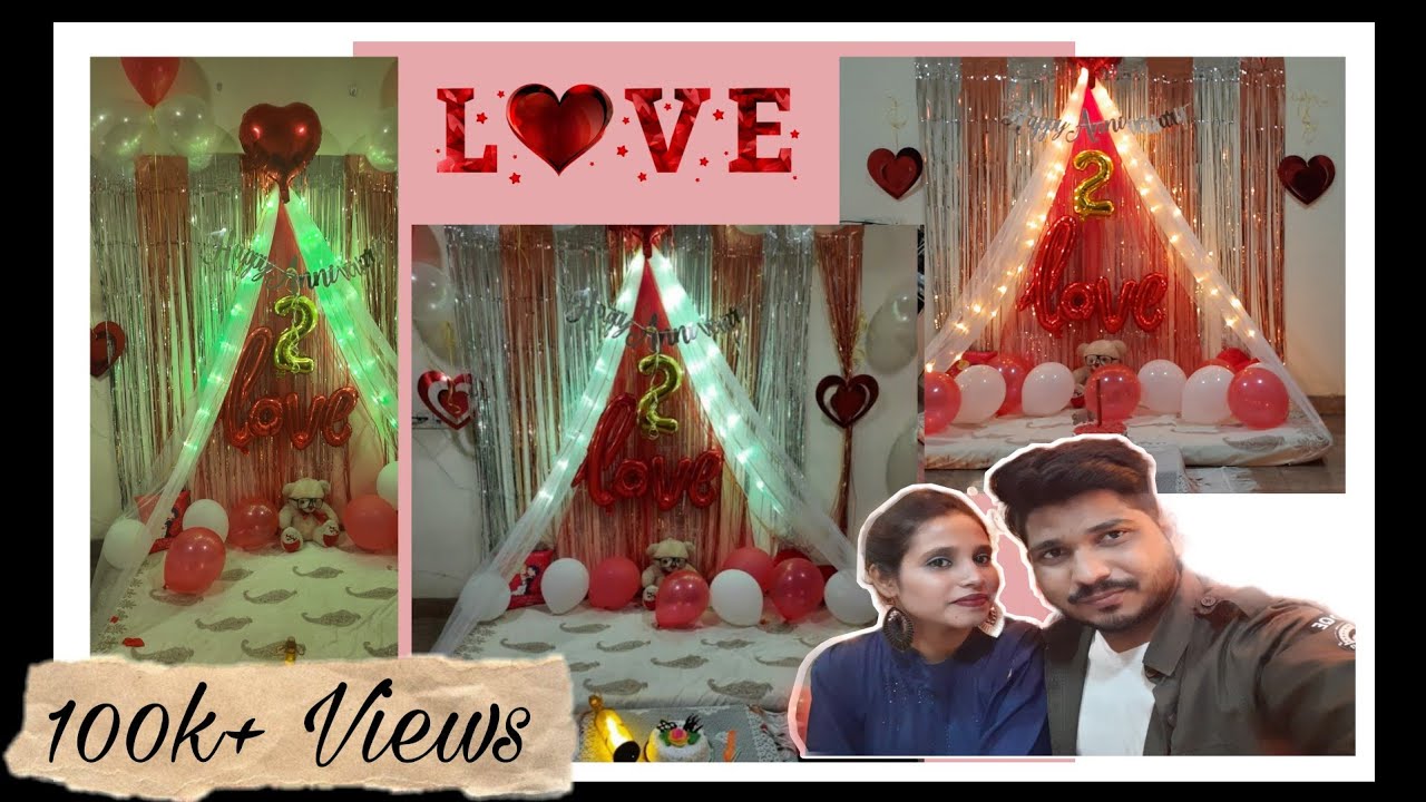 Anniversary Decoration Idea at home | Easy Canopy decoration | Surprise decoration for husband