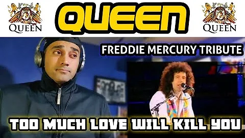 Brian May (Queen) - Too Much Love Will Kill You (Live Freddie Mercury Tribute) FIRST TIME WATCHING