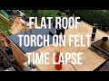 Flat Roof Torch on Felt Installation TIME LAPSE - 6m New Extension Roof, London, England