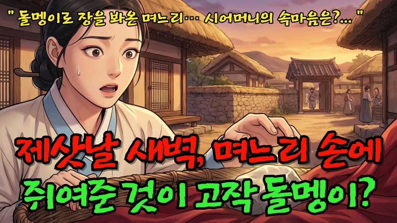 [야담대박_13화] 시어머니가 새며느리에게 돌멩이를 쥐여준 이유 |#야담|#설화|#전설|#옛날이야기