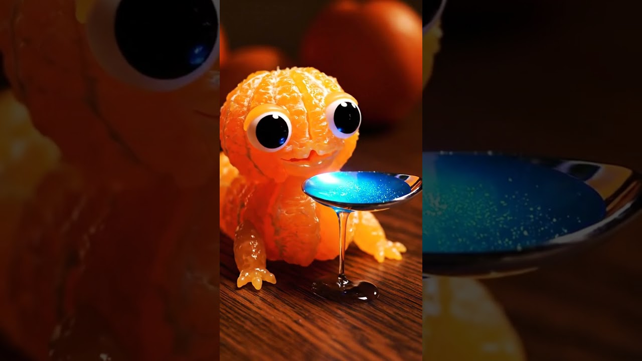 Feeding the Cutest Tiny Orange Baby! Food Art Comes to Life​