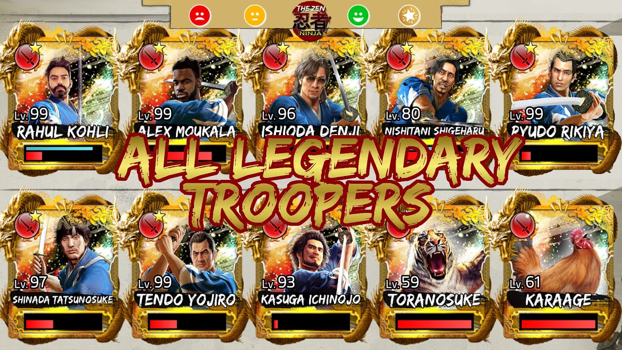 Like a Dragon Ishin! All Legendary Trooper Card Summons + My Top 5 Purple Troopers YouTube