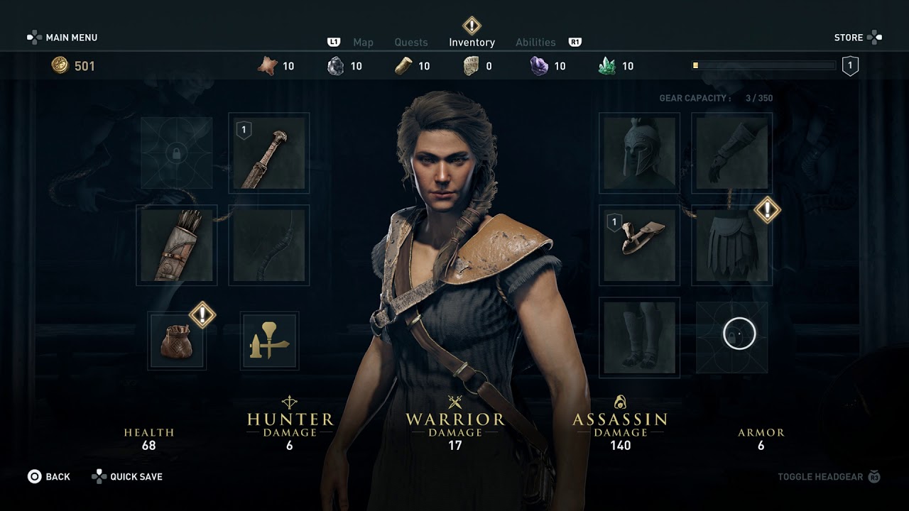 Assassin's Creed Odyssey So It Begins Collect Gear Starting