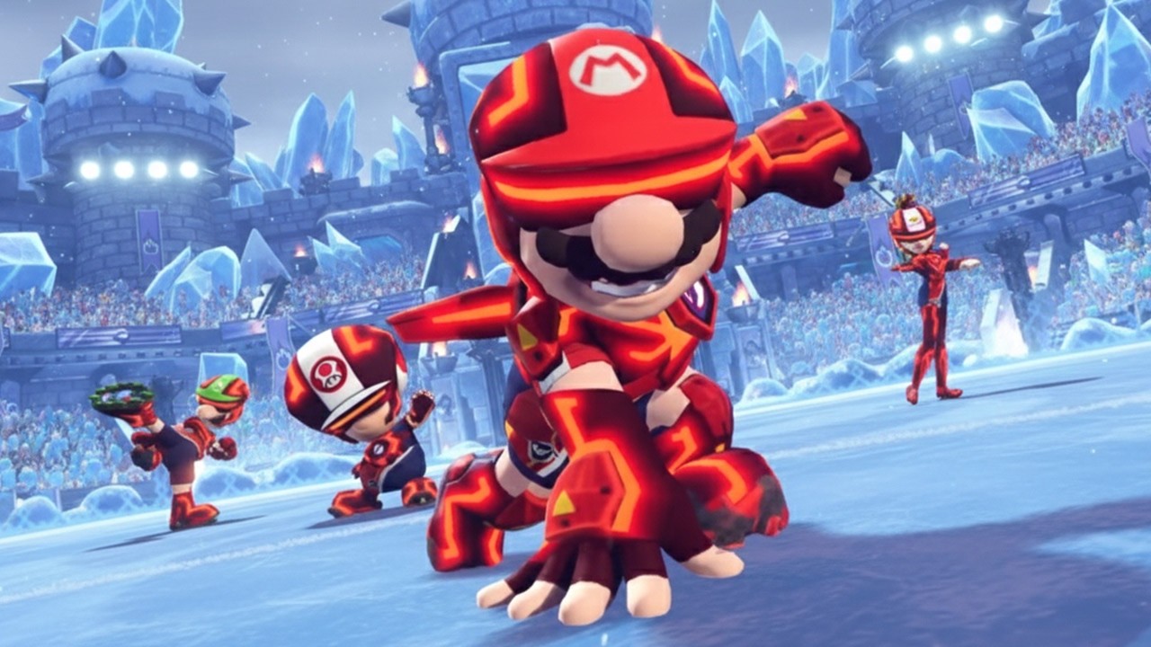 TEAM MARIO, LUIGI, PEACH, TOAD, VS TEAM WARIO, WALUIGI, PAULINE, DIDDY KONG   Strikers Battle League