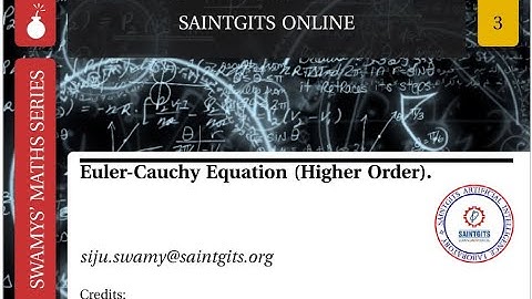 Solution of Euler- Cauchy equation (Higher order)