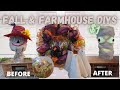 FALL &amp; FARMHOUSE DIYS | FALL WREATHS DIY | DOLLAR TREE FALL DIY | DIY FALL WREATH | FALL DIY DECOR