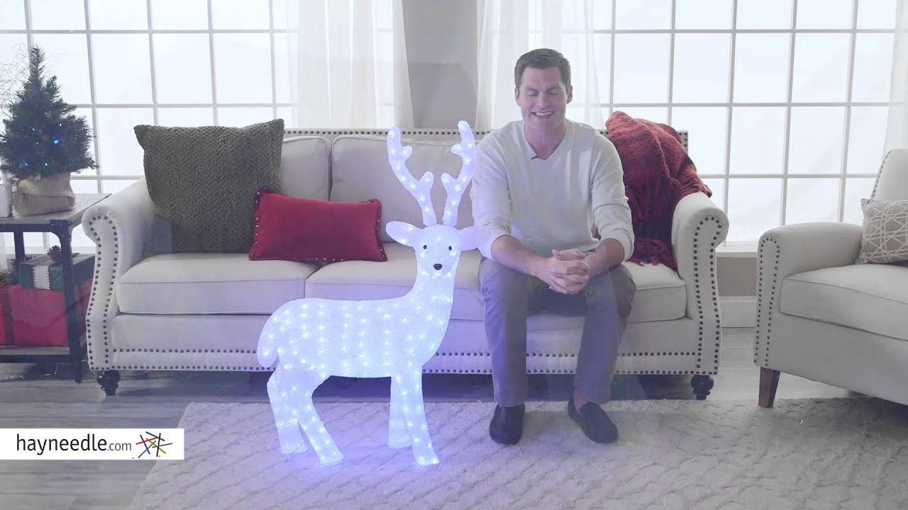 29.7 in. Lighted White Indoor/Outdoor Buck with LED Lights - Product Review Video