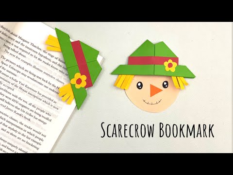 DIY paper Scarecrow Corner Bookmark | Paper Crafts For School | Paper Craft | Origami Bookmark