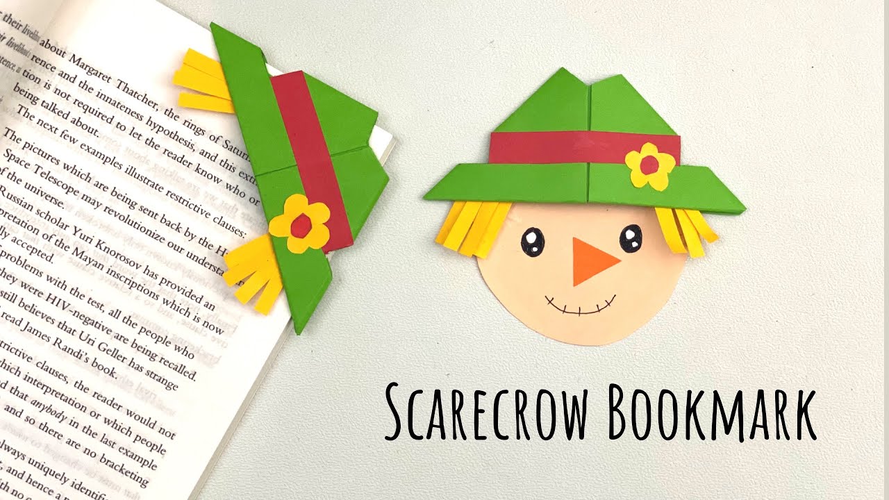 DIY paper Scarecrow Corner Bookmark | Paper Crafts For School | Paper Craft | Origami Bookmark