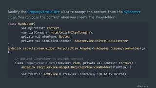 How to Resolve Context Issues in RecyclerView Click Events in Android