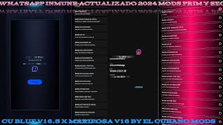 WHATSAPP INMUNE ACTUALIZADO 2024 |  FEM Y MASC | CU BLUE V16.5 X MARIPOSA V16 BY EL CUBANO MODS 🥳🎈🎉 screenshot 3
