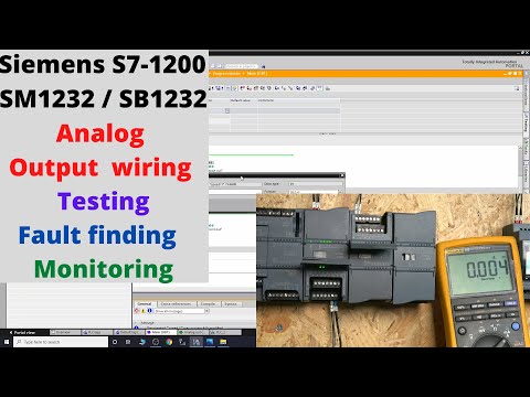 Siemens S7-1200 SM1232 / SB1232 analog output wiring, testing, fault finding and monitoring. English