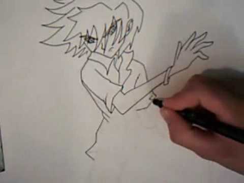 how to draw manga anime action pose - YouTube