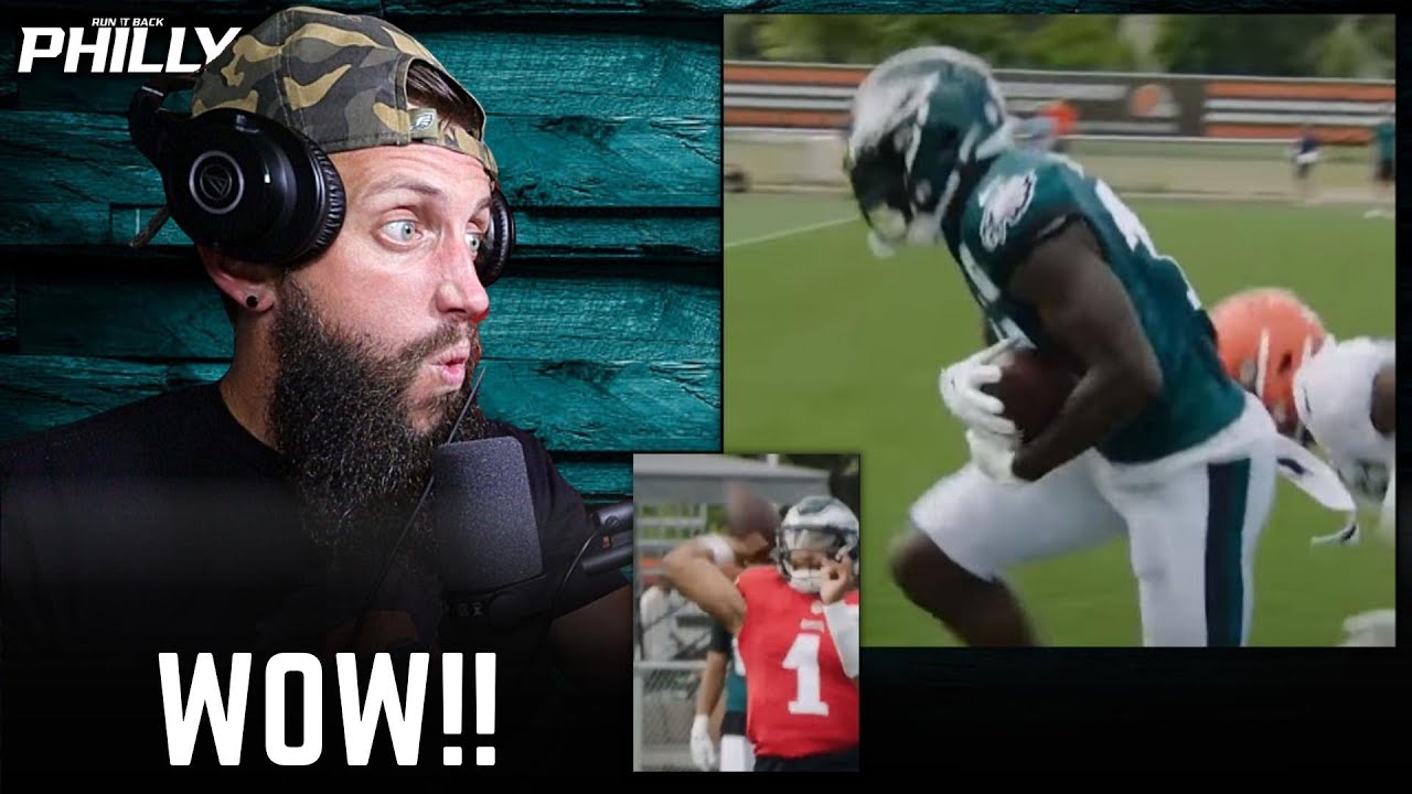 Jalen Hurts throws a DIME to AJ Brown!! Eagles Browns joint practice