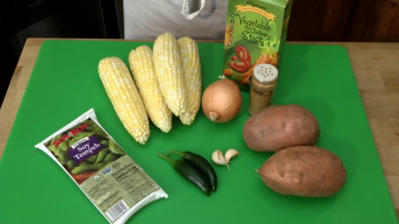 Tempeh, Sweet Potato, Corn & Jalapeño Vegan Soup Recipe Instant Pot