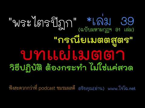 39.09 กรณียเมตตสูตร แผ่เมตตา ชนะทุกปัญหา ชีวิตเจริญ