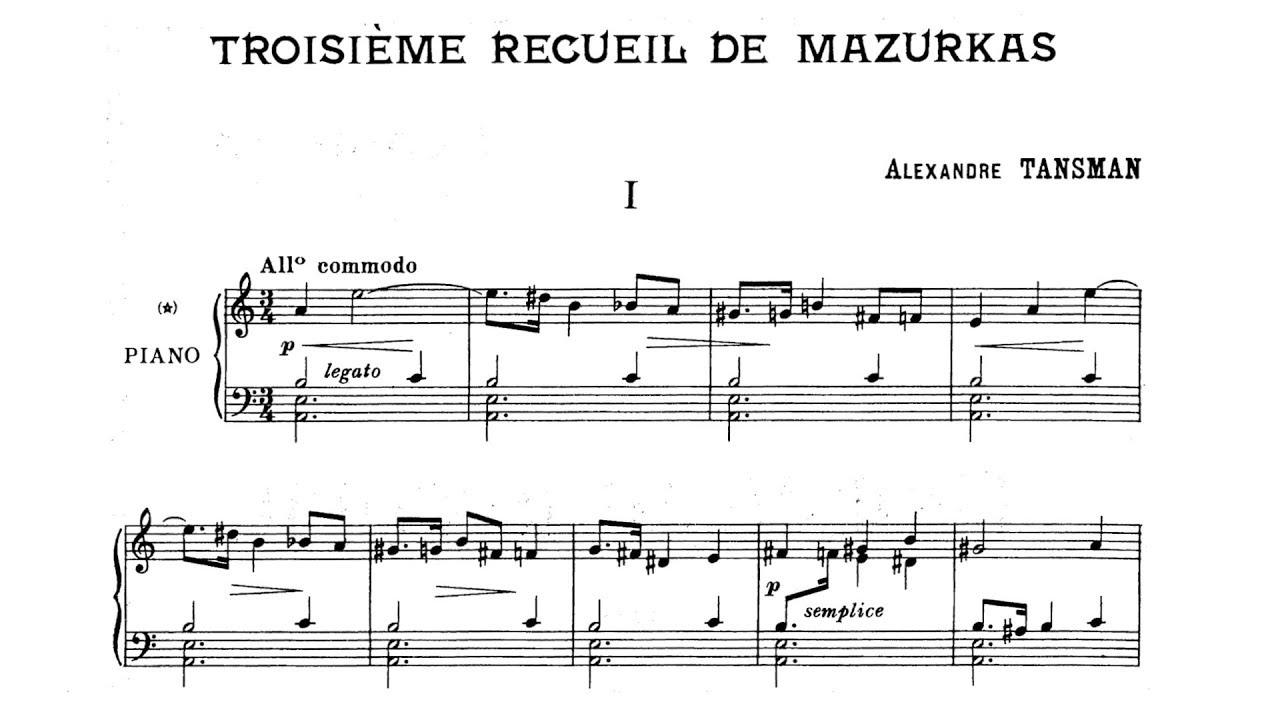 A. Tansman - Mazurkas, Book III (Diane Andersen, piano)
