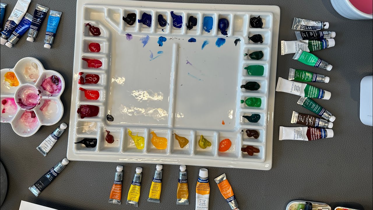 Setting up a watercolour palette