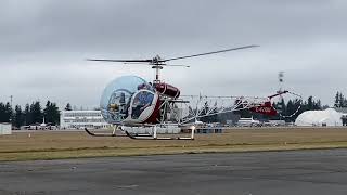 3 Minute Hover in 1940s Bell-47 Helicopter