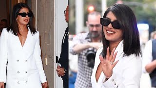 Priyanka Chopra flaunts her legs in a white blazer minidress