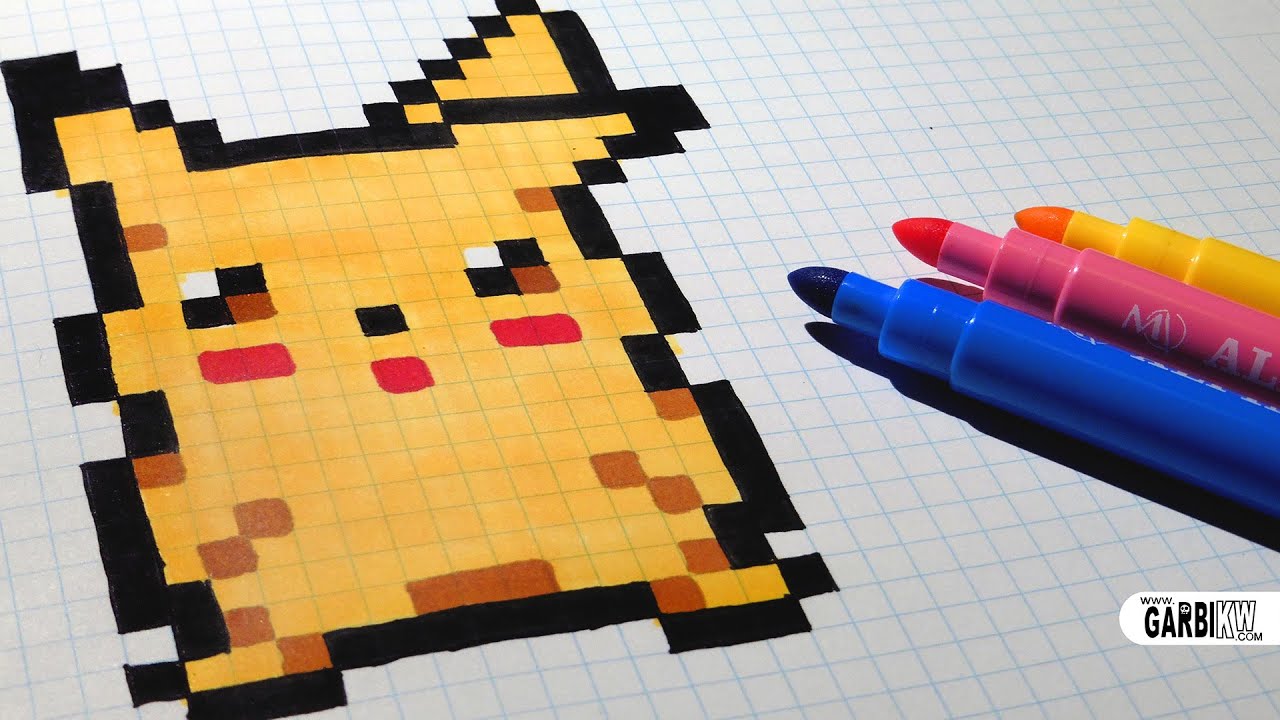 Handmade Pixel Art - How To Draw Pikachu #pixelart - YouTube